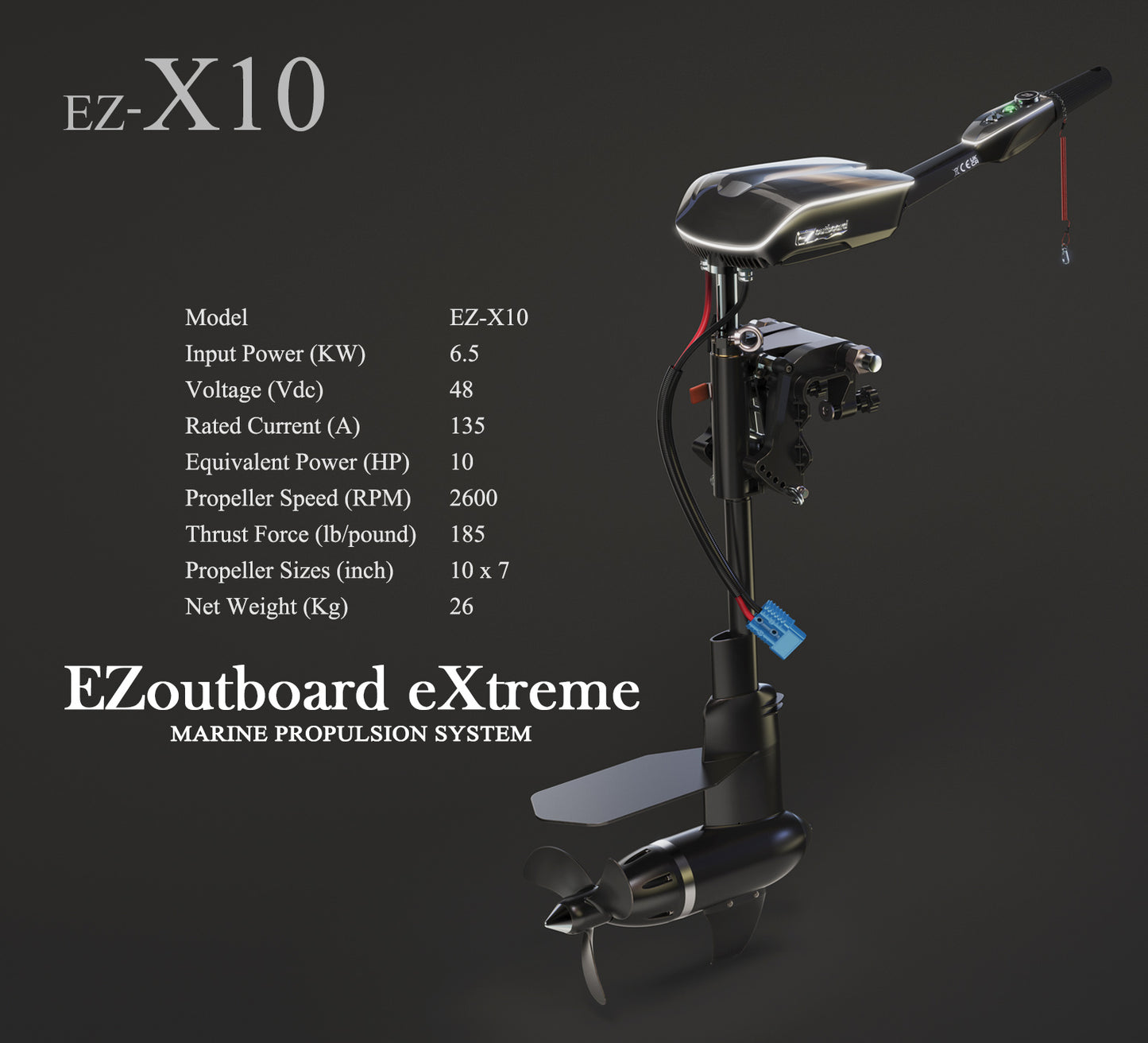 EZ-Outboard X-10 Electric Outboard Motor